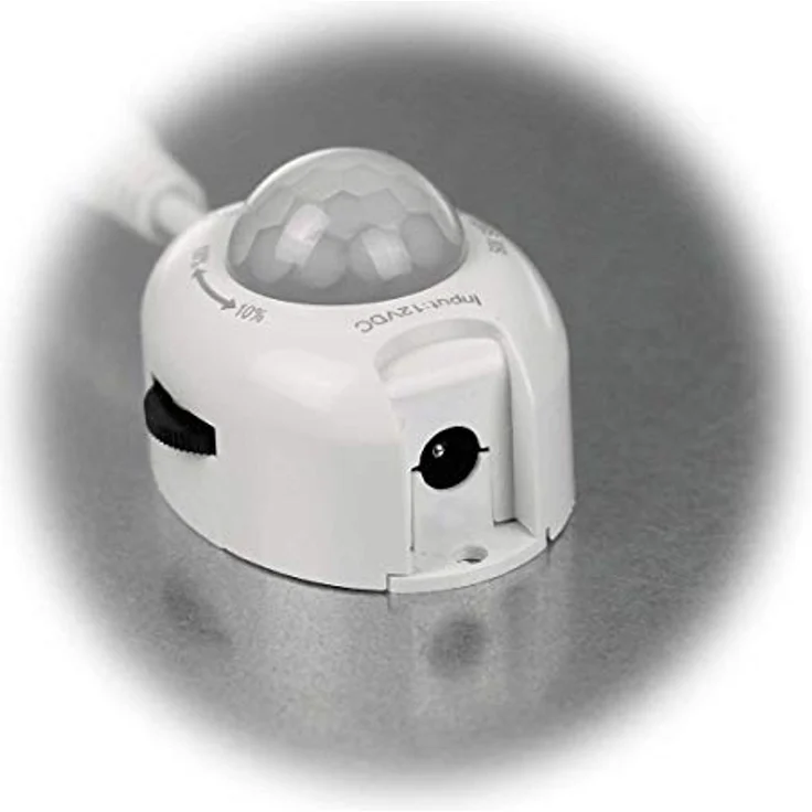 world-trading-net Inline Bewegungsmelder 120° mit Dimmer für LED, 12V DC, Anschluss über Koaxialstecker 5,5/2,1mm, Innenbereich – Bild 5
