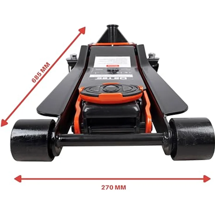 DeTec. 3 Tonnen Rangier-Wagenheber Quick Lift orange WK3000020004 – Bild 5