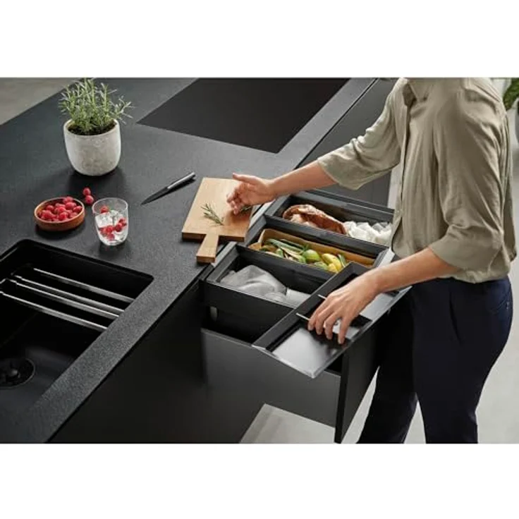 BLANCO SELECT Eimerdeckel 15 Liter Kunststoff schwarz - Deckel zur Eimerabdeckung und Sammlung von Kleinteilen, passend für BLANCO SELECT II und FLEXON II – Bild 5