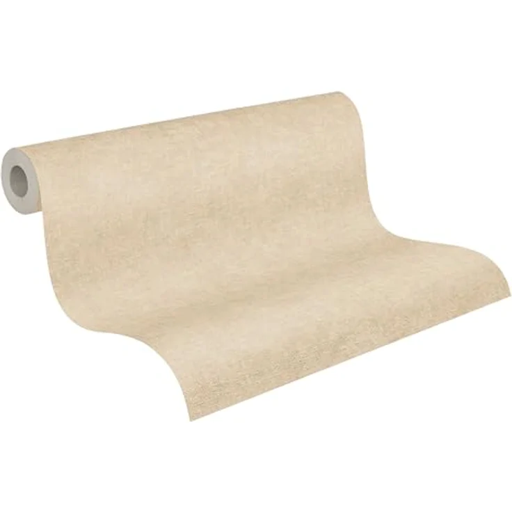 A.S. Création Smart Surfaces Einfarbige Vliestapete in Textiloptik 10,05 m x 0,53 m - Grau, Beige - Licht- und scheuerbeständig, Made in Germany – Bild 1