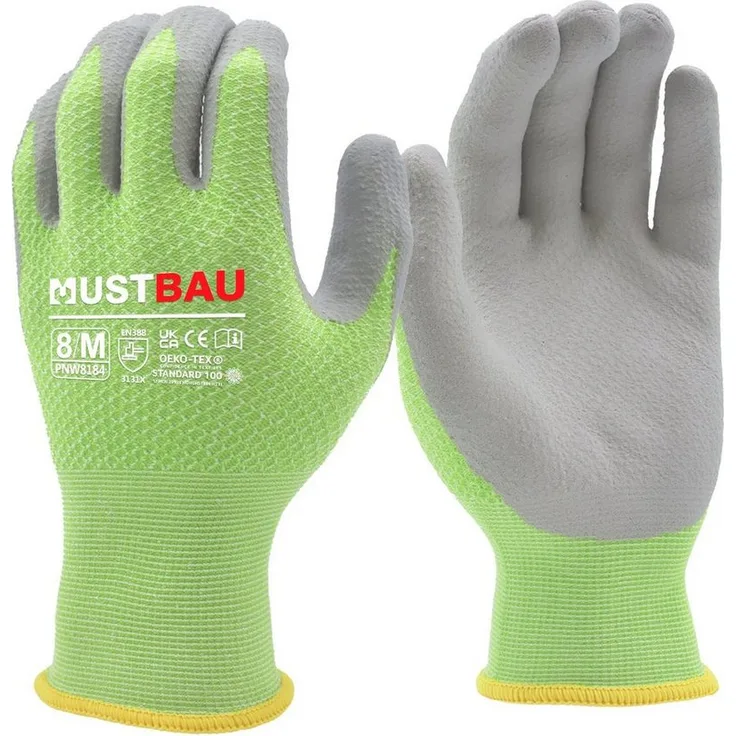 Mustbau Arbeitshandschuhe (3-St) 12/6/3 Pack, Gartenhandschuhe Montagehandschuhe - Hohe Strapazierfähigkeit und Griffigkeit in trockenen und feuchten Umgebungen, Schwarz
