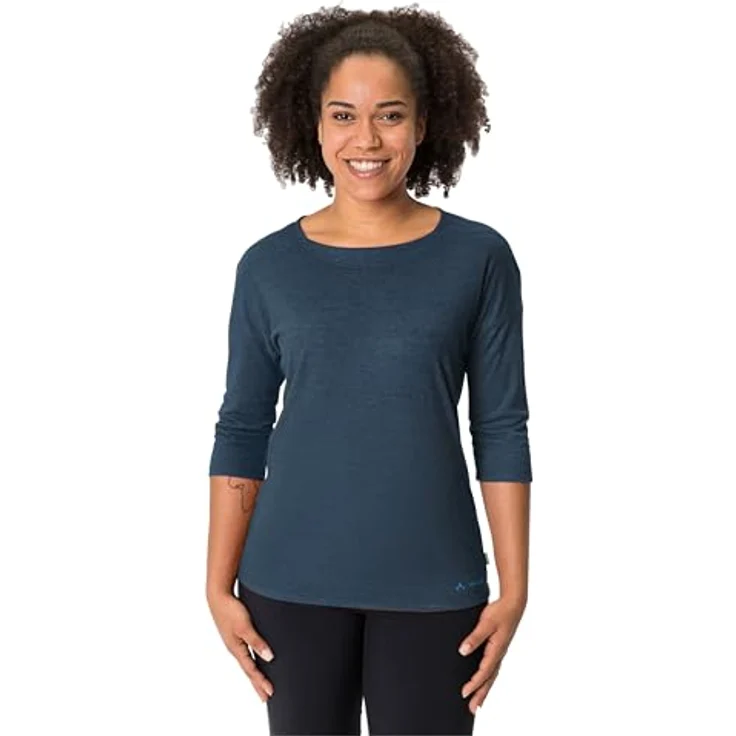 Vaude Neyland, Damen-Shirt mit ¾-Ärmeln, schnelltrocknend und geruchsresistent, Blau, Größe 44 – Bild 3