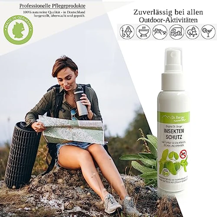 Dr. Berger Insektenspray Insektenschutz Hautspray, 100 ml, vegan, pflanzenbasierte Formel gegen Mücken, Zecken und Bremsen – Bild 4