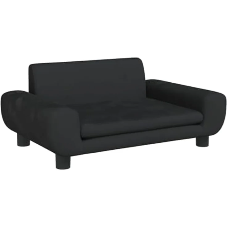 vidaXL Hundebett Schwarz 70x45x33 cm Samt – Bild 1