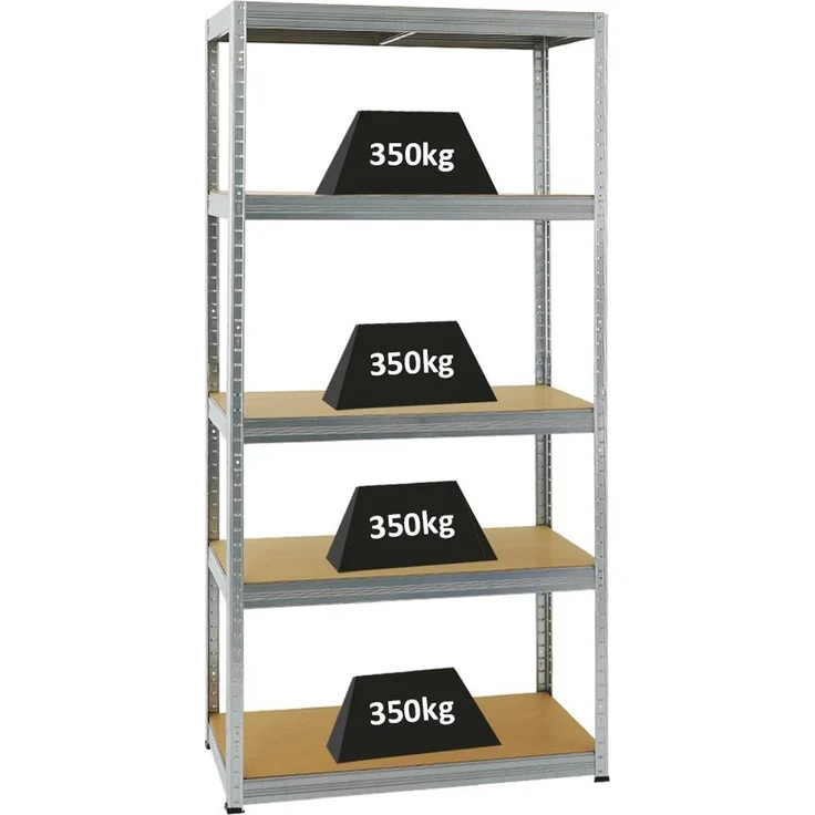 PROREGAL® Schwerlastregal SLIM ELEPHANT, 5 Ebenen, Traglast 1750kg, pulverbeschichtet, blau