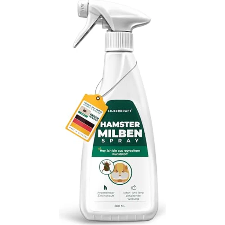 Silberkraft Milbenspray für Hamster, hochwirksames Milbenmittel mit Langzeitschutz, 500 ml – Made in Germany – Bild 1