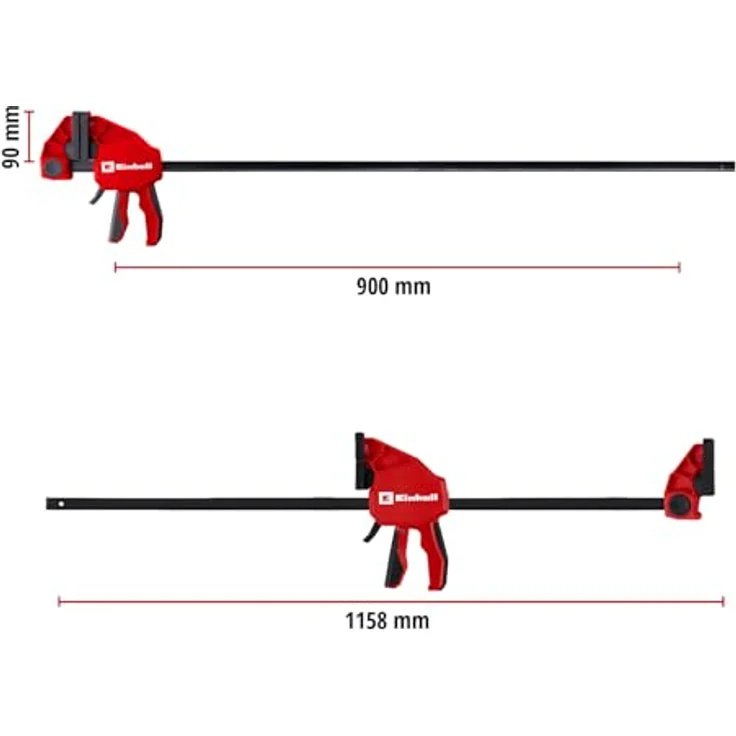 Einhell Einhandzwinge 930122, 900 mm Spannweite, 150 kg Spannkraft, werkzeuglos umbaubar zur Spreizzwinge, Schwarz – Bild 8