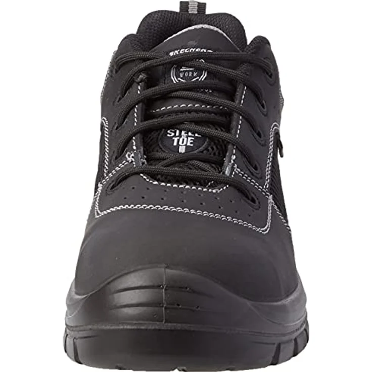 Skechers Trophus Arbeitsschuh, Herren Sicherheitsschuh mit Stahl-Zehenkappe und Memory Foam Einlegesohle, schwarz – Bild 2