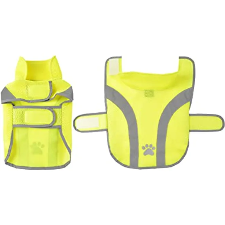 Hunde Regenjacke Warnweste gelb Weste neon Neongelb Sicherheitsweste reflektierend wasserabweisend Bekleidung Hundejacke Hundemantel Mantel Hundesicherheitsweste Hundebekleidung Jacken (S)