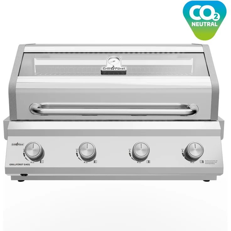 Grillfürst Gasgrill Grillfürst G401G 4-Brenner Einbaugrill mit Gusseisen Rosten