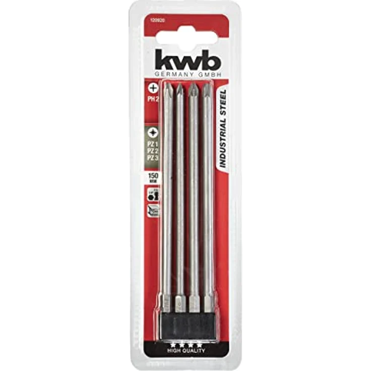 kwb Bit-Set – 4-tlg. 150 mm, Extra lang 1-4 Zoll nach ISO 1173 E 6.3 – Bild 3
