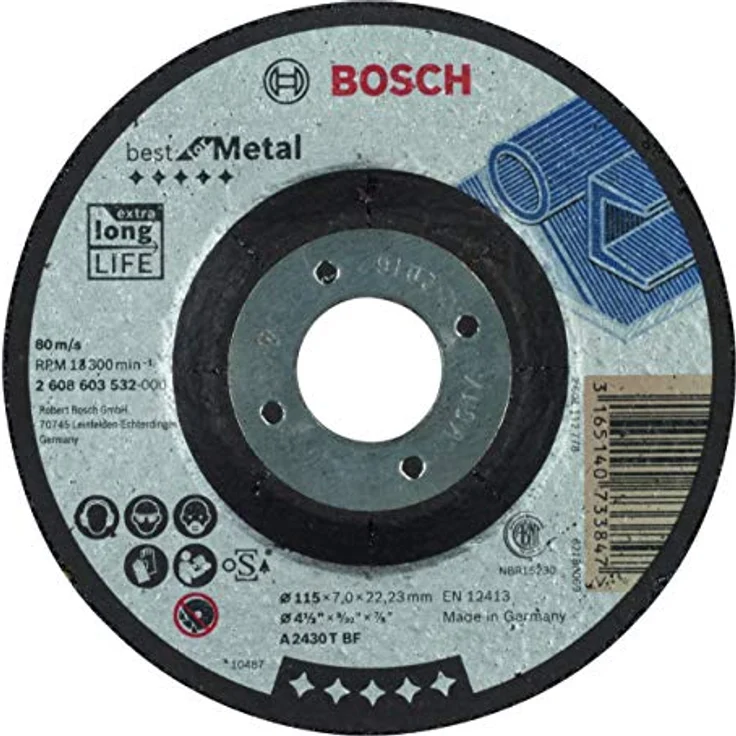 Bosch Professional Schruppscheibe gekröpft Best für Metal A 2430 T BF, 115 mm, 22,23 mm, 7 mm, 2608603532 – Bild 4
