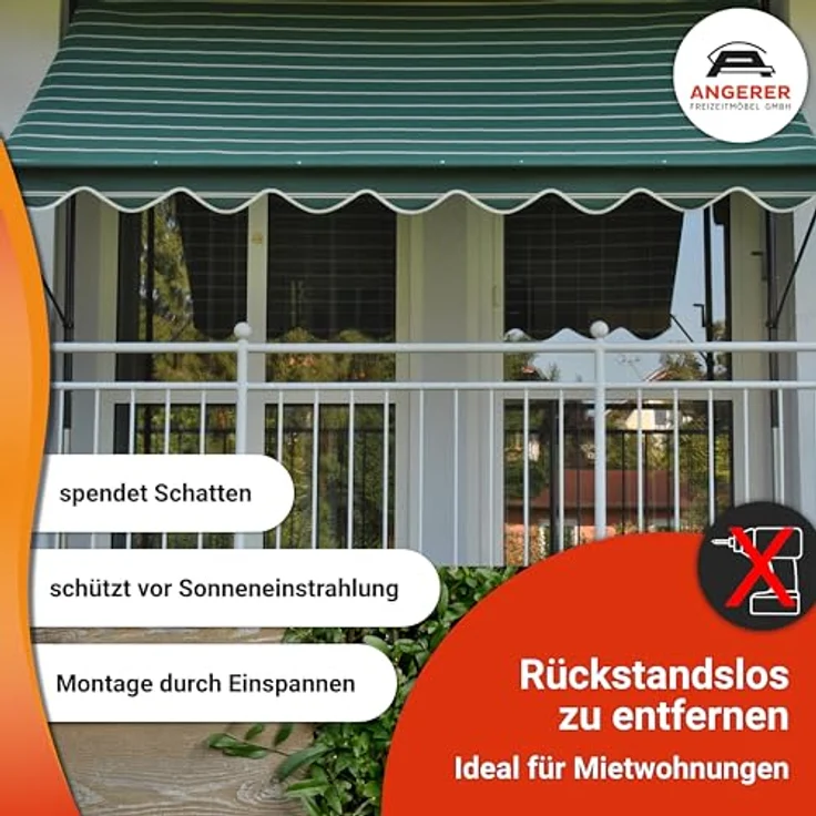 Klemmmarkise Exklusiv 200 cm Nr. 2200 braun – Bild 3