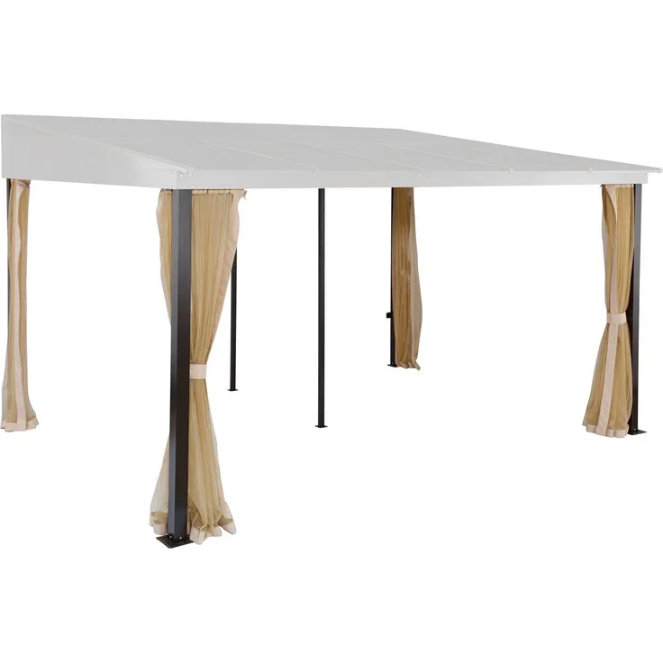 KONIFERA Pavillonseitenteil Hawaii, beige mit Moskitonetz für 300x400 cm Anbaupavillon, 3 Elemente