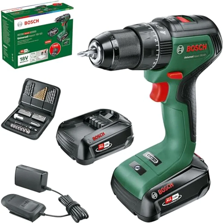 BOSCH UniversalImpact 18V-60 Schlagbohrschrauber + SET 06039D7106 – Bild 2