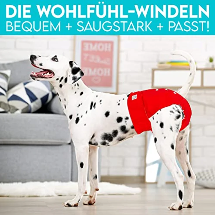 HUND IST KÖNIG® Hundewindeln für Hündinnen [3 STK] Saugstarke Läufigkeitshose für Hündinnen 3-Fach justierbar für festen Sitz - Hunde Windeln bei Läufigkeit & Inkontinenz – Bild 2