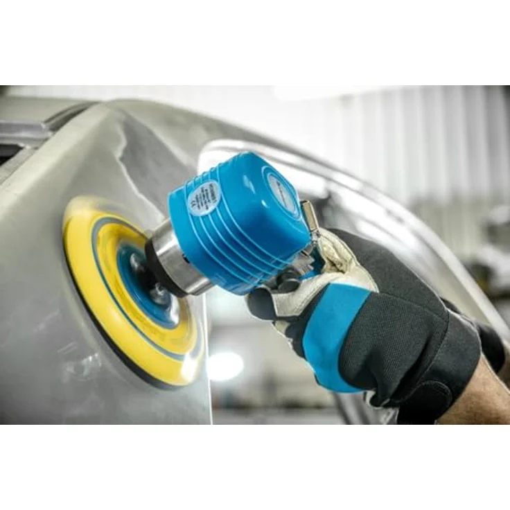 Högert Technik Pneumatische Exzenterschleifmaschine 150mm, stufenlose Drehzahlregelung, 10000 U/min, für Schleifen und Polieren von Auto Metall – Bild 2