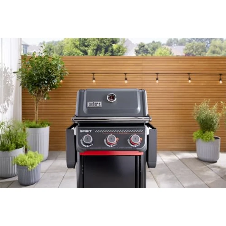 Weber Spirit E-325 Stealth Edition Gasgrill, 3-Brenner mit Sear Zone und klappbaren Seitentischen, schwarz – Bild 4