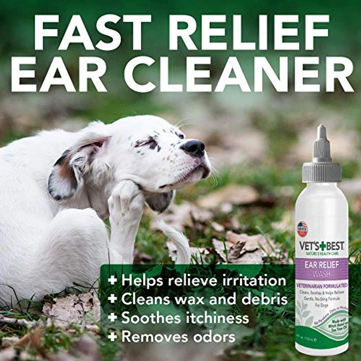 Vet's Best Dog Ear Cleaner Kit, Multi-Symptom Ohrreinigung und Linderung, alkoholfrei, mit natürlichen Inhaltsstoffen – Bild 3