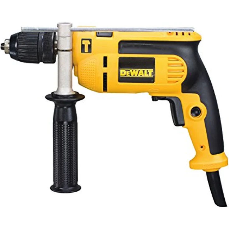 DeWalt Schlagbohrmaschine (650 Watt, ein-Gang, 13 mm Schnellspannbohrfutter, robust, sehr kompakt, inkl. Zusatzhandgriff, Bohrtiefenanschlag und Transportkoffer) DWD024KS – Bild 3
