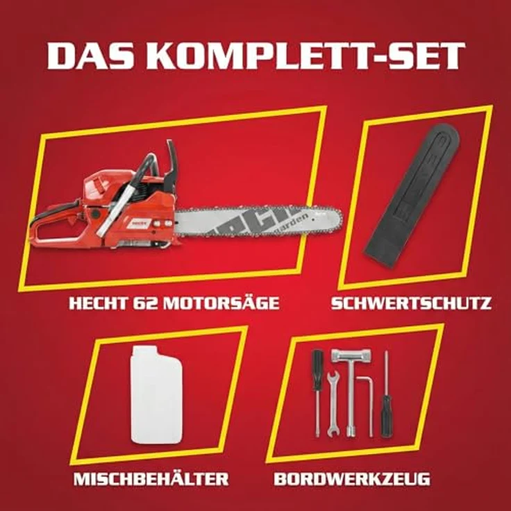 HECHT Kettensäge Benzin 62, 4 PS Motorsäge mit 50 cm Schwertlänge und verstellbarer Kettenölung – Bild 8