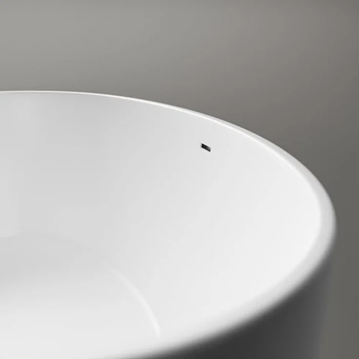 Bernstein Freistehende Badewanne TERRA, Oval, Acryl, Weiß Matt, 186x88x60 cm, doppelwandig mit mittigem Pop-Up-Ablauf, 230 Liter Füllmenge – Bild 6