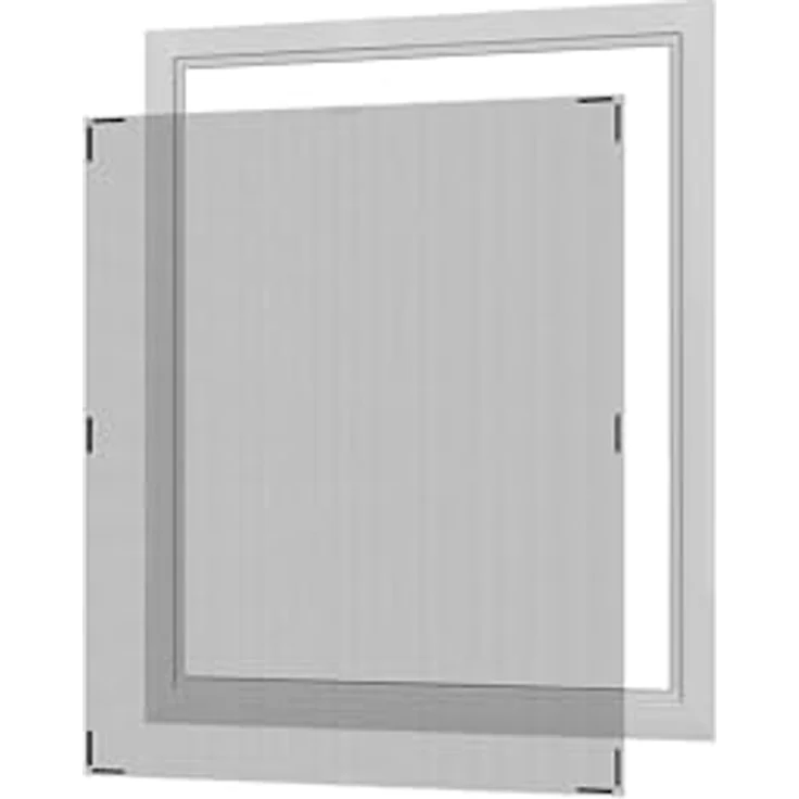 hecht international Magnet Fliegengitter Fensterbausatz 130x150cm, kürzbar, schwarz mit anthrazit Fiberglasgewebe, einfache Montage ohne Bohren – Bild 1