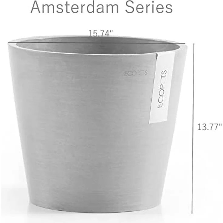 Ashortwalk ECOPOTS Amsterdam Blumentopf aus recyceltem Kunststoff (D40 x H35 cm) (schwarz) – Bild 4