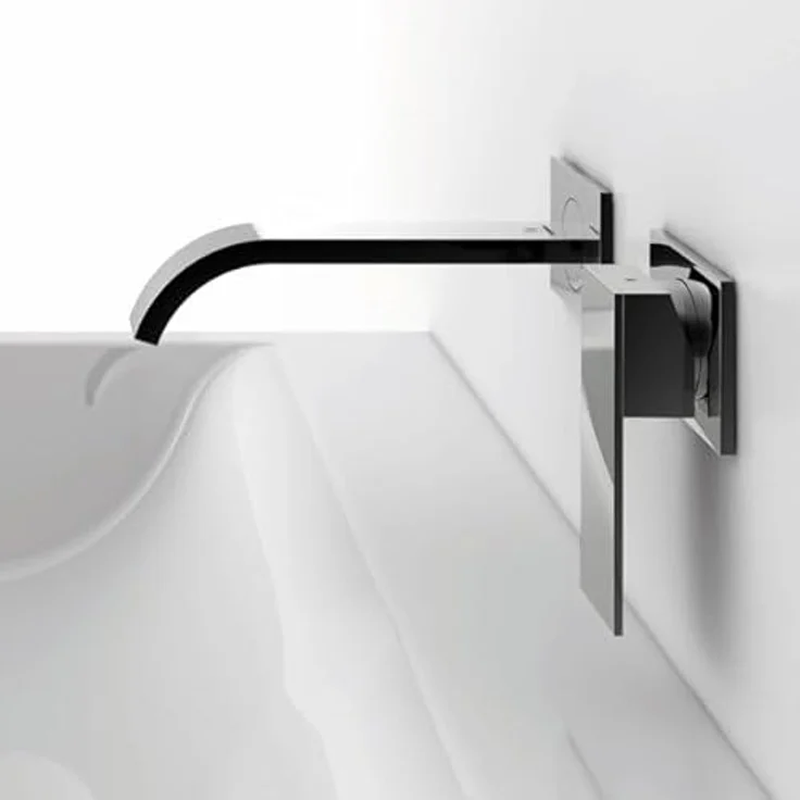Steinberg Serie 135 Waschtisch-Einhebelmischbatterie, Wandmontage mit Schwallauslauf, chrom – Bild 2
