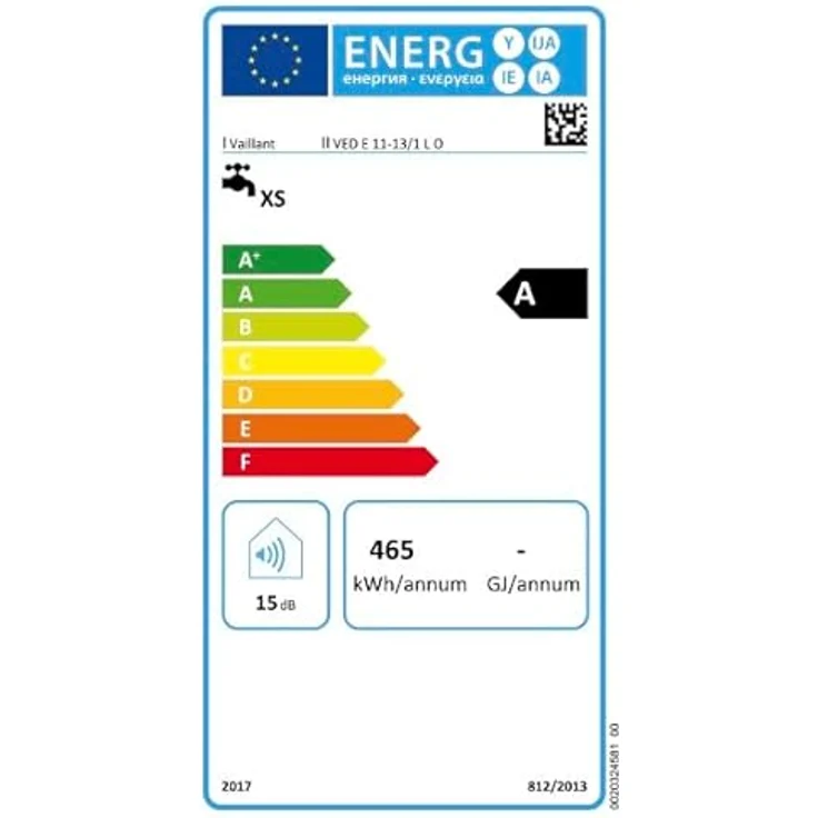 Vaillant VED lite 11-13/1 L O, elektronischer Durchlauferhitzer mit stufenlos einstellbarer Auslauftemperatur, druckfest, 11-13 kW, Übertischgerät, Energieklasse A – Bild 5