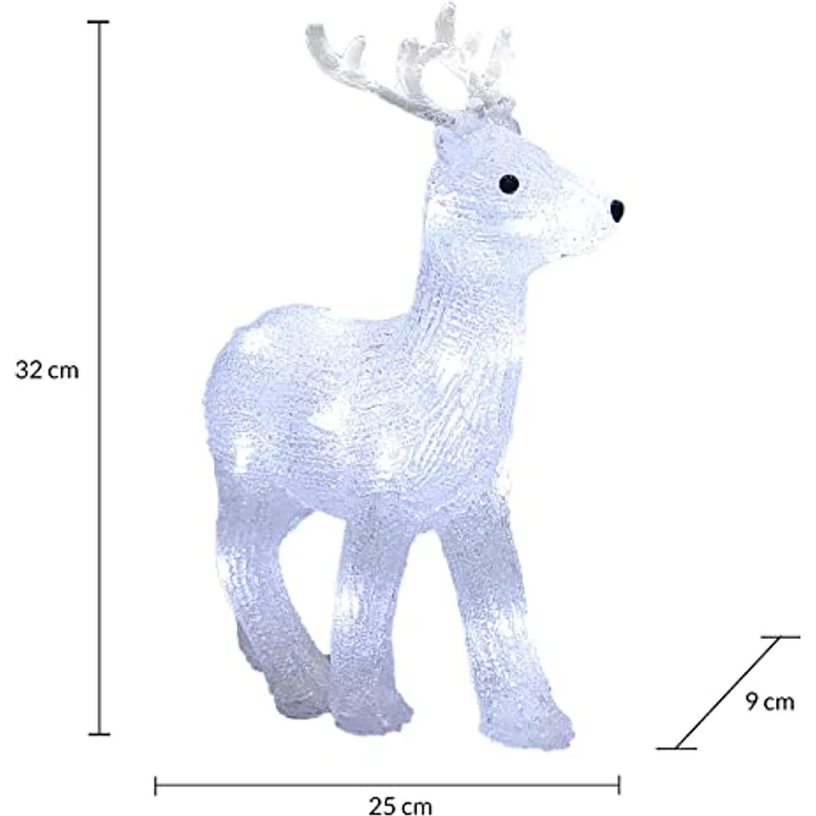 LED Acryl Figur Weihnachtsdekoration Dekofigur Weihnachten Indoor Outdoor Hirsch – Bild 7