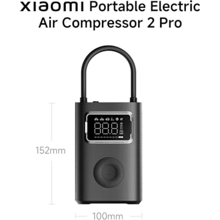 Xiaomi Air Compressor 2 PRO, Tragbarer Elektrischer Luftkompressor für Autoreifen und mehr, Silber – Bild 10