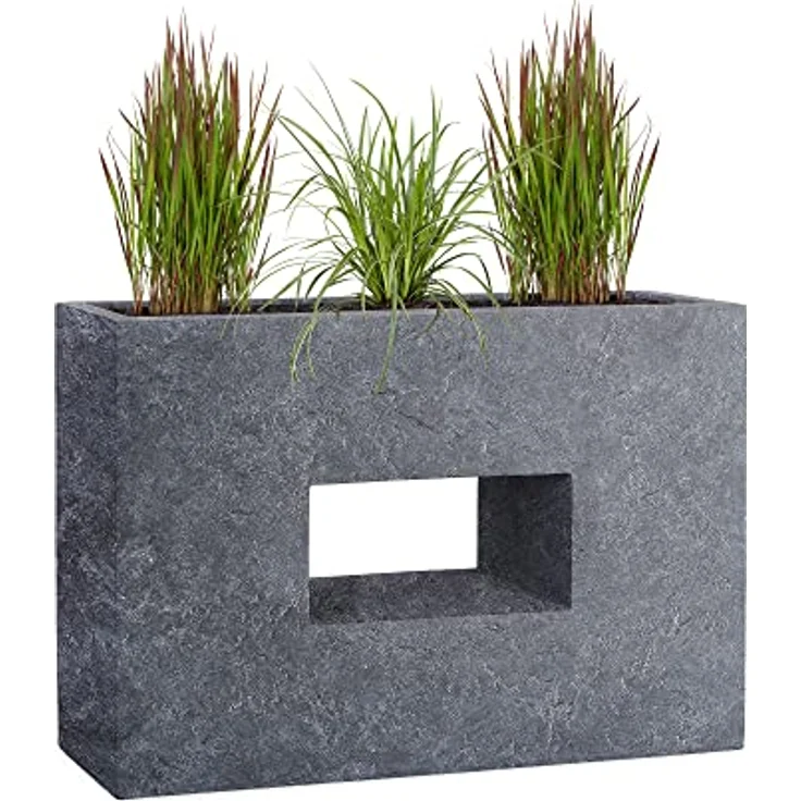 Pflanzwerk® VISTA Premium Hochbeet Pflanzkübel, Rechteckig, Handgefertigt aus Fiberglas mit Lotus-Effekt, Frostbeständig, 20-25 Liter – Bild 1
