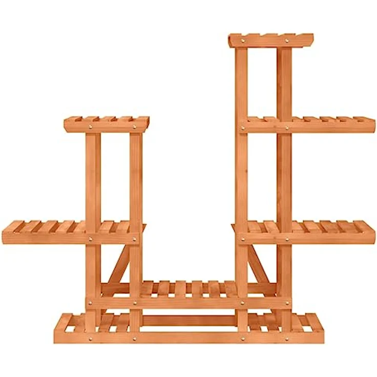 vidaXL Blumenständer 95x25x96 cm Massivholz Tanne - Robustes Pflanzenregal für Balkon und Terrasse – Bild 4