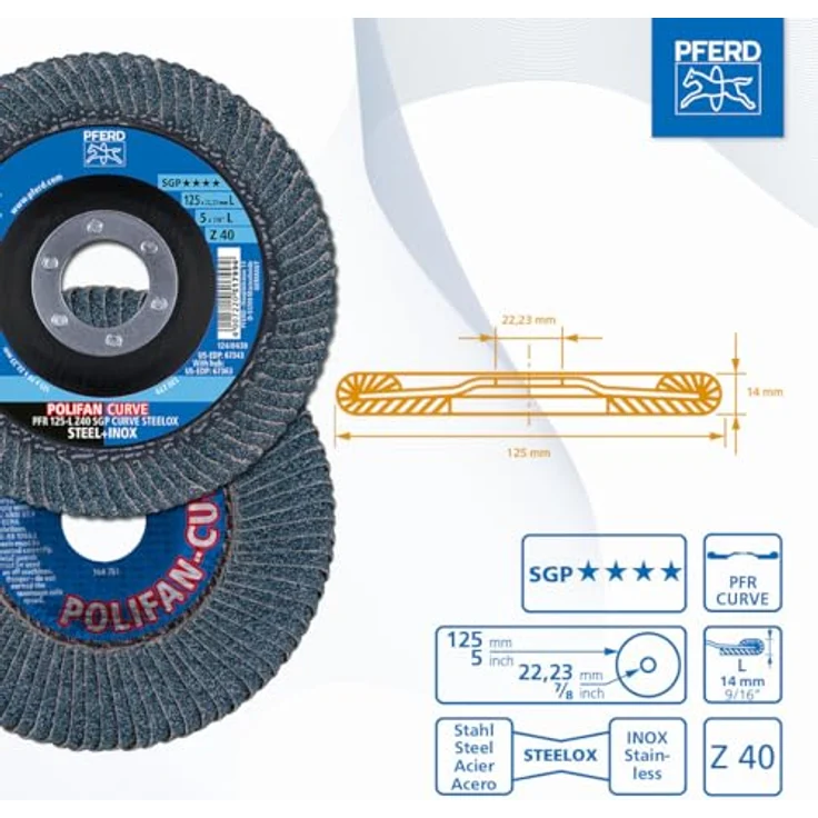 PFERD 69398196 Spezial-Linie SGP Z Curve STEELOX POLIFAN-Fächerscheibe – Bild 3
