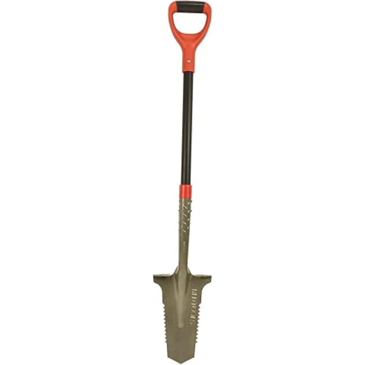 Red Tools Gärtnerspaten Power Head - Spaten mit Wurzelsäge - 115cm - hochwertiges Spatenblatt für steinige & harte Böden - mit Trittkante und bequemem Soft-Touch-Griff (Grau) – Bild 1