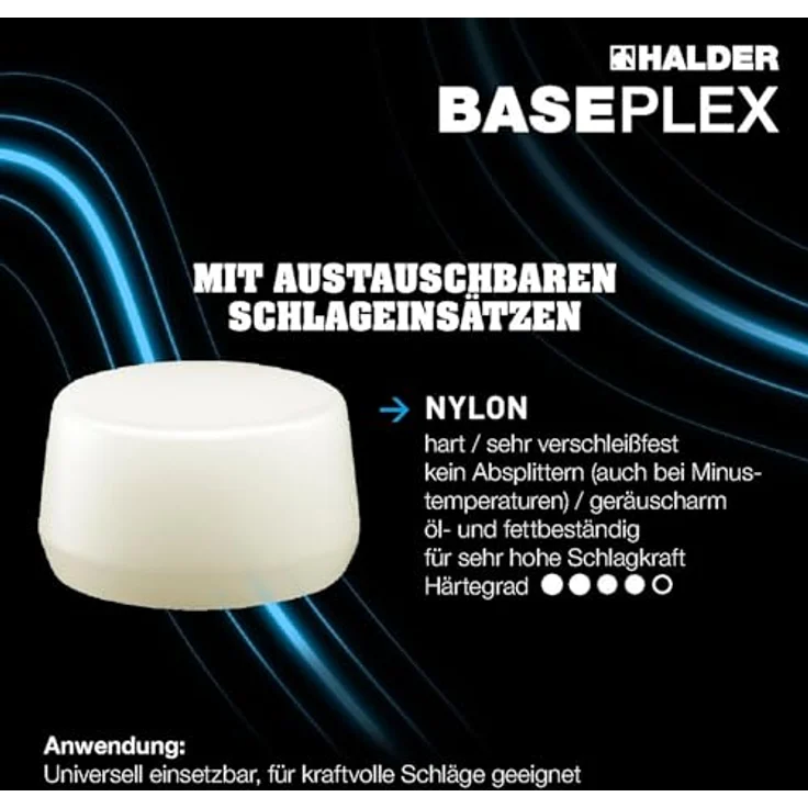BASEPLEX-Schonhämmer, mit Zinkdruckguss-Gehäuse und Holzstiel | Ø=30 mm | 3968.030 – Bild 4