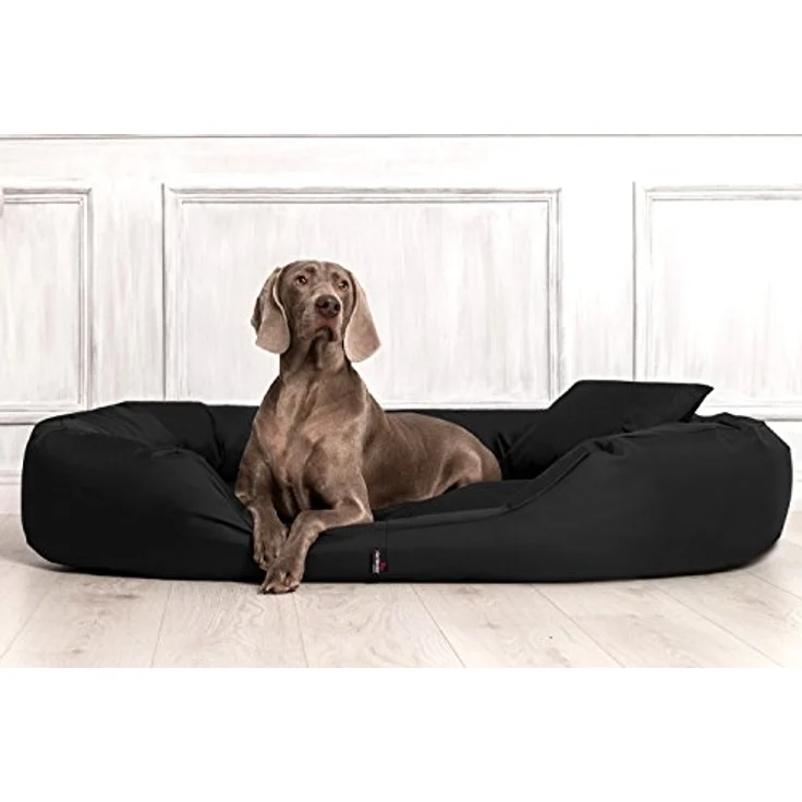 tierlando® Orthopädisches Hundebett Sammy | Robuster Polyester | Dicke Umrandung | L - XXXXL Hundesofa Gr. XXL 140 cm Schwarz – Bild 1
