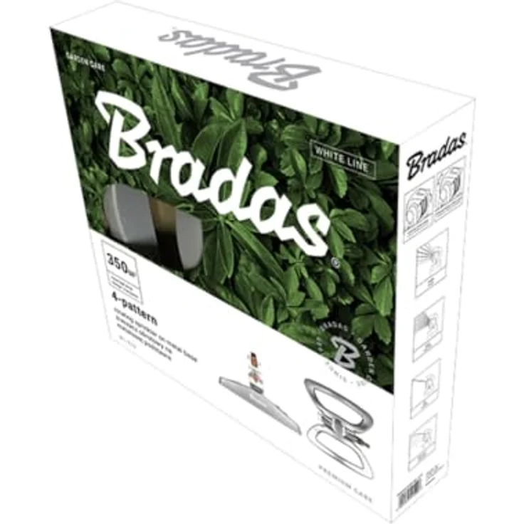 Bradas WL-Z11 White line 4 Funktionen Kreisregner bis 350 qm mit Standfuß, Kunststoff, Weiß, 252219 cm – Bild 6