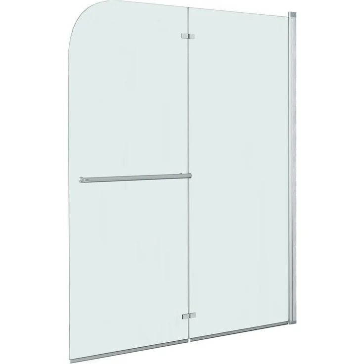 vidaXL Duschwand Faltbare Duschkabine 2 Paneele ESG 120 x 140 cm, Verchromte Profile und Handtuchstange, Transparent – Bild 1