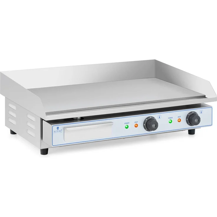 Royal Catering Elektrogrill Doppel Elektrogrillplatte - 730x400mm - 2x2,200 W, 4400 W - glatt - Edelstahl