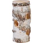 dobar® Green Label 11521FSCe - Großer Meisenknödelhalter aus naturbelassener Birke - Futterstation für Wildvögel - 11 x 11 x 26 cm - Preisvergleich