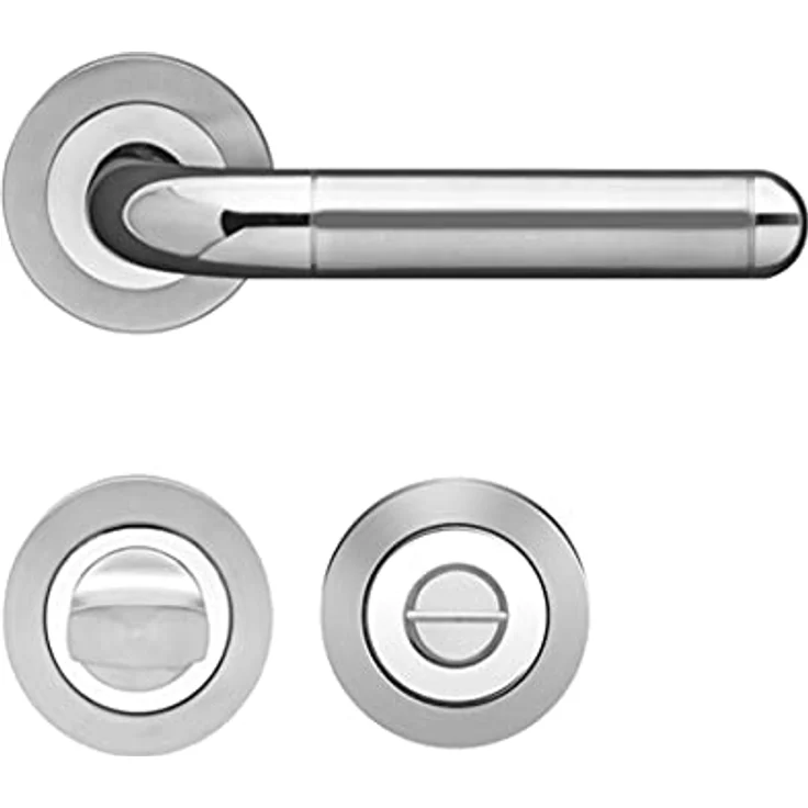 Karcher ER35 Lignano Steel Türgriff + Türgarnitur, Bad Edelstahl poliert / matt – Bild 1