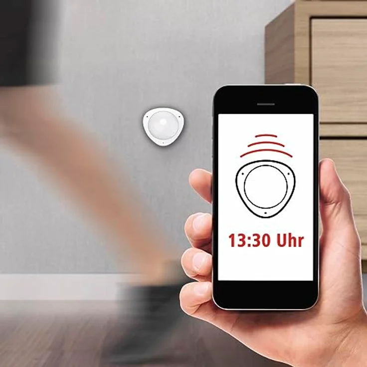 Hama Wi-Fi Bewegungsmelder mit Alarm--Licht-Funktion (Infrarot-Bewegungssensor, Alarm-Benachrichtigung aufs Handy, App, Netz--Batteriebetrieb, ohne Hub) Präsenzmelder – Bild 3