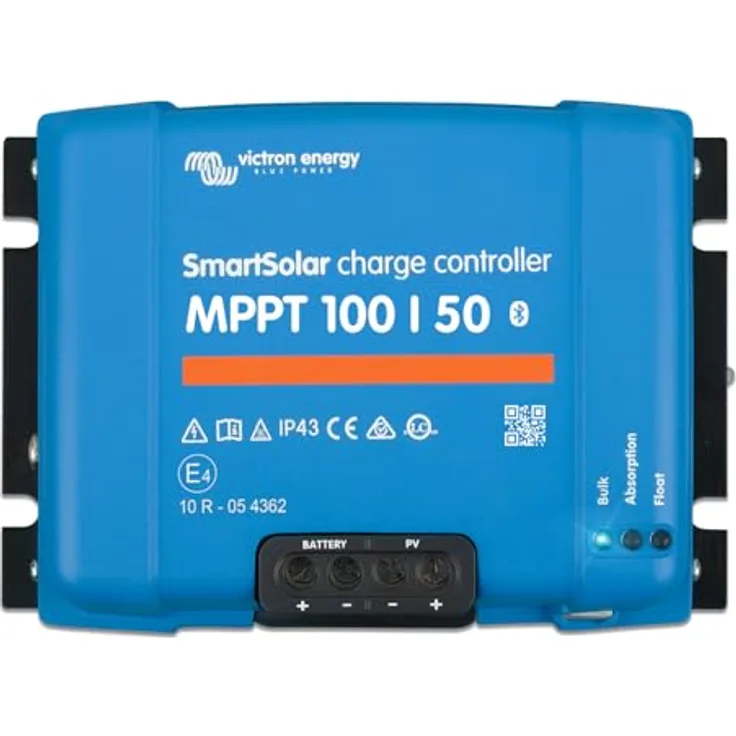 Victron Energy SmartSolar MPPT 100V 50 Amp 12/24-Volt Solar Laderegler (Bluetooth) - Effiziente Energiegewinnung mit MPPT-Technologie