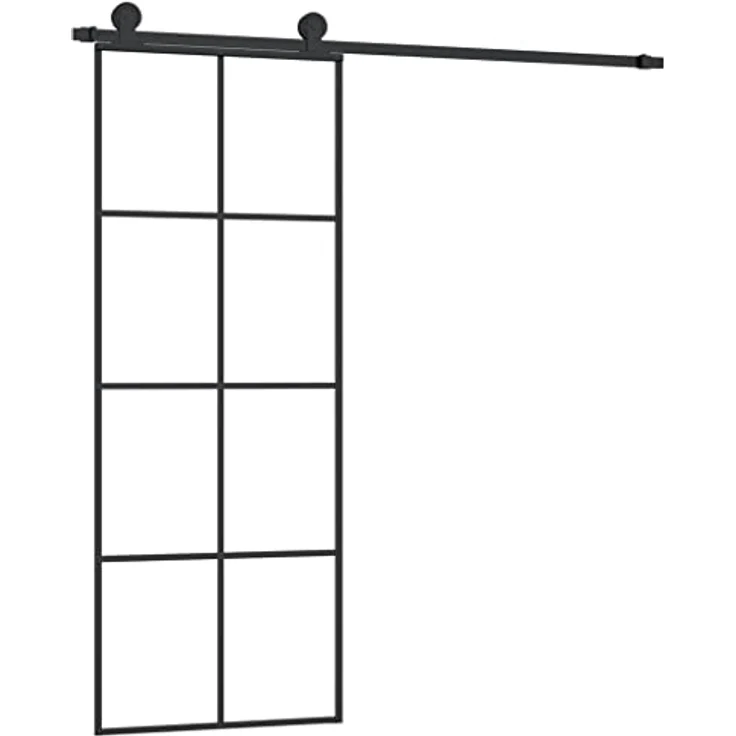 vidaXL Schiebetür mit Beschlag 76x205 cm ESG-Glas & Aluminium – Bild 1