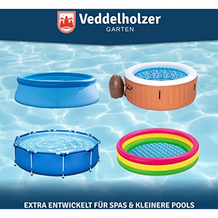 Veddelholzer 180 Mini Chlortabletten, schnelllösliche Multitabs für Poolwasserpflege, 486 Gramm für Süßwasser bis 50.000 m³ – Bild 3