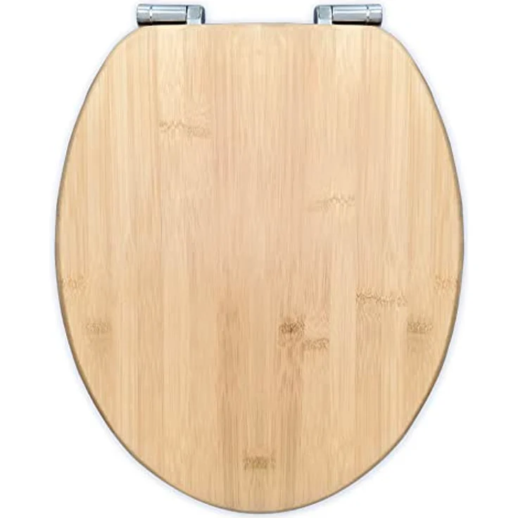 Bath4U WC Sitz aus Bambus, Soft-Close mit Absenkautomatik, 37,5 x 43,5 cm, bis 150 kg Belastbarkeit – Bild 1
