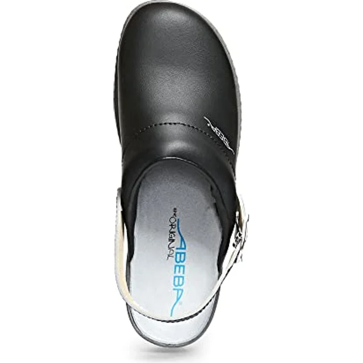 ABEBA Clog schwarz, Arbeitsschuhe mit rutschhemmender Sohle und orthopädischem Lederfussbett, Größe 44 – Bild 3