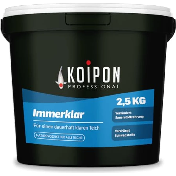 KOIPON Immerklar 2,5 kg, Natürlicher Teichwasseraufbereiter gegen Schwebealgen für dauerhaft klares Teichwasser – Bild 1